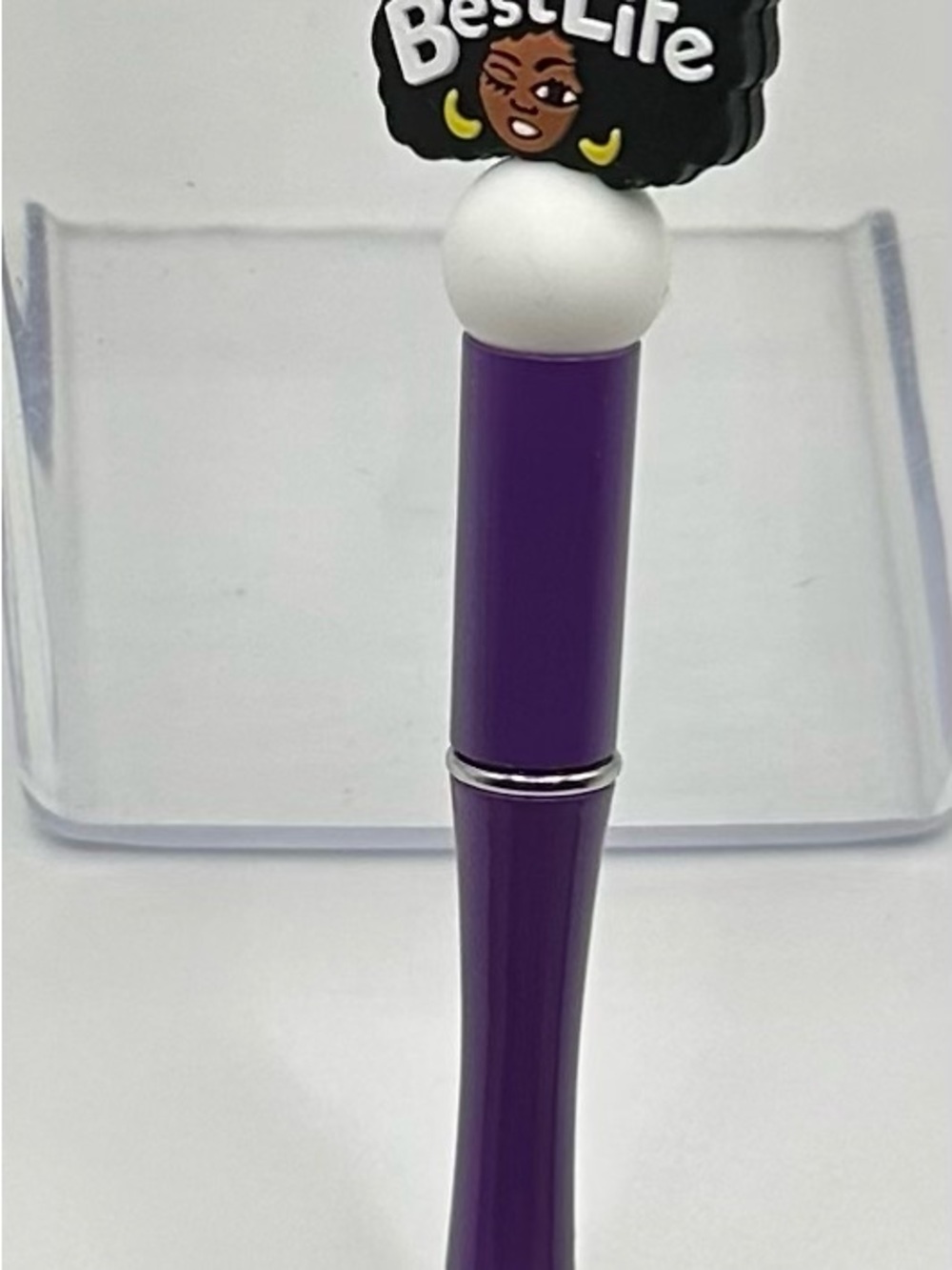 Purple Novelty Pen with Decorative Top